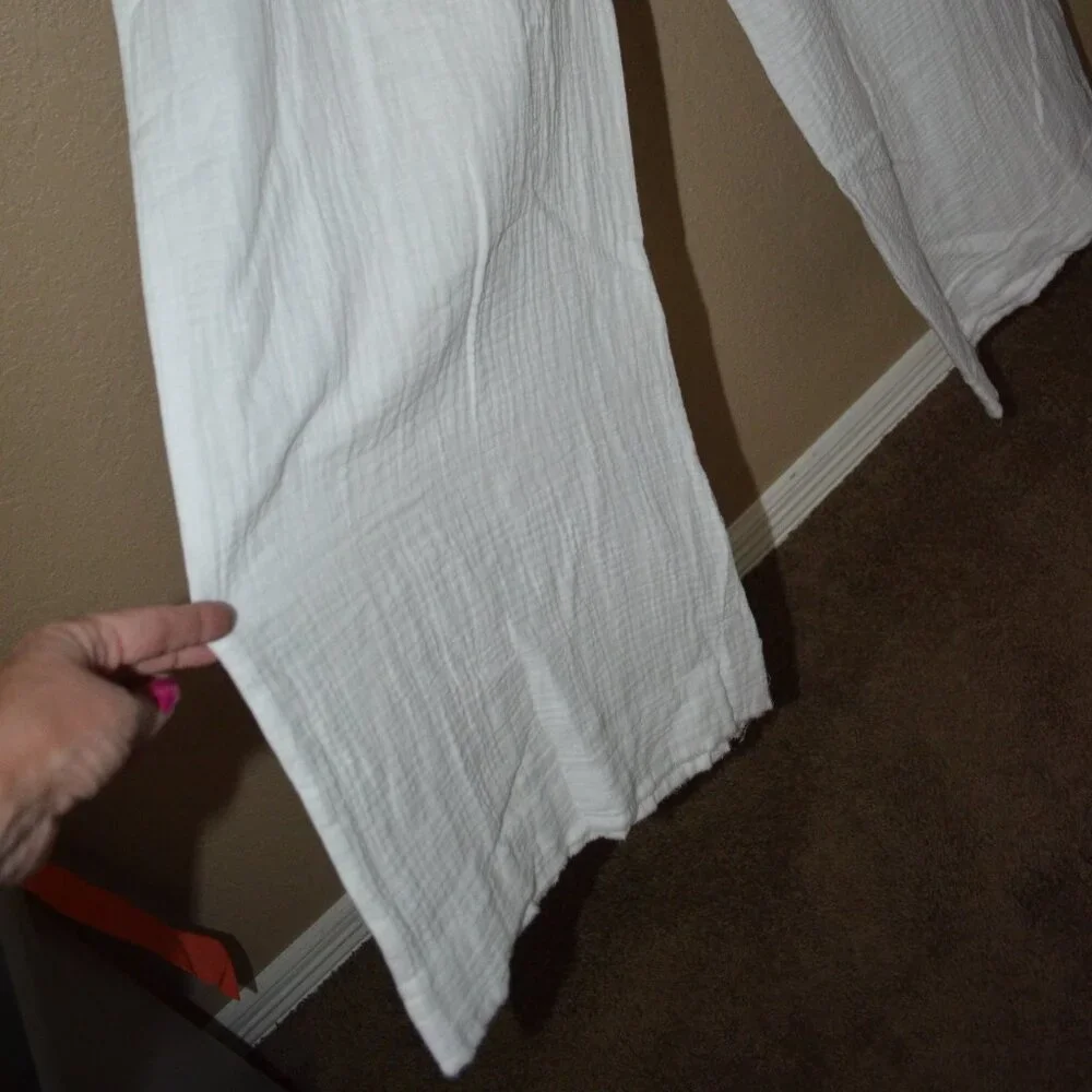 NWOT Sz S/M Vanita Rosa White Gauze Beach Wear Pants & Top Set Outfit